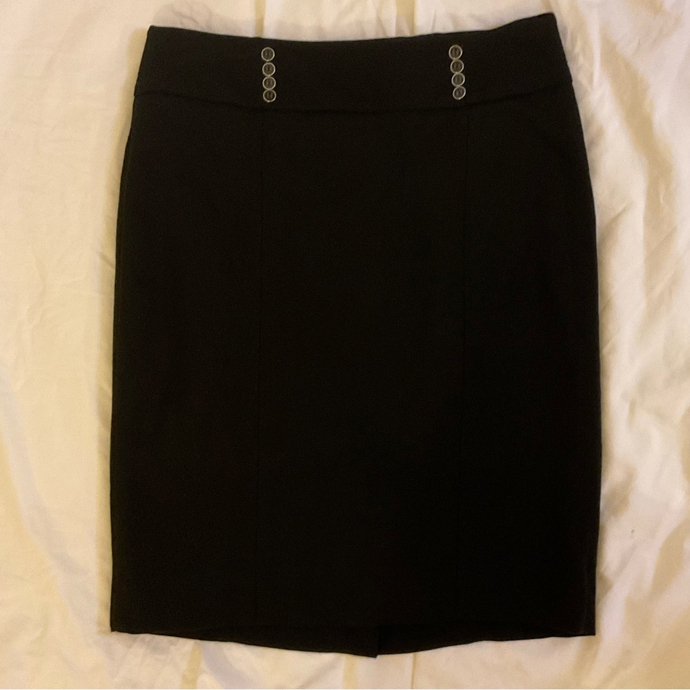 ❌FINAL ❌ WHBM Black Skirt with Faux Front Buttons